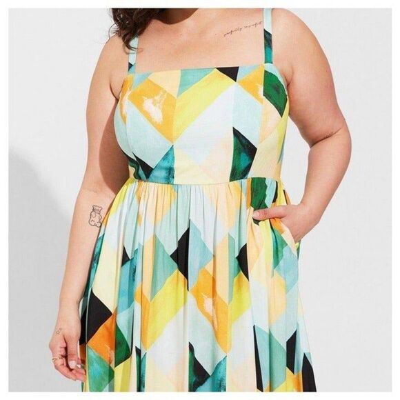 Torrid Midi Challis Sleeveless Sundress - Picture 3 of 5